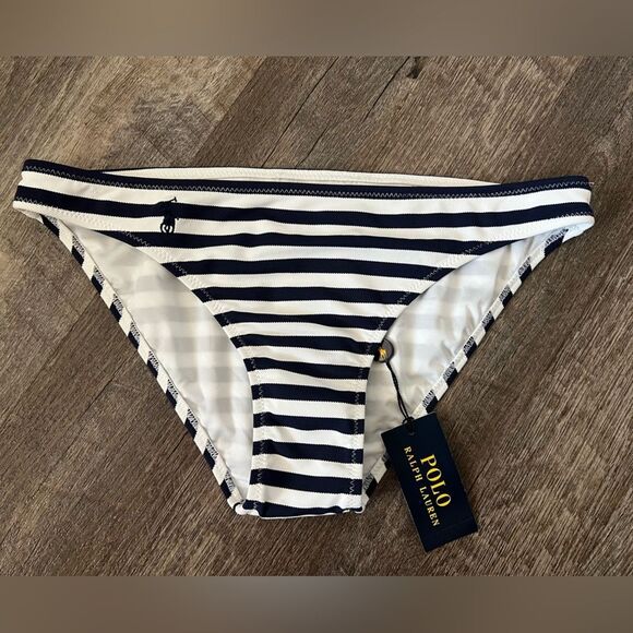 Ralph Lauren Stripped Bikini Bottom- Size Small - Picture 1 of 8